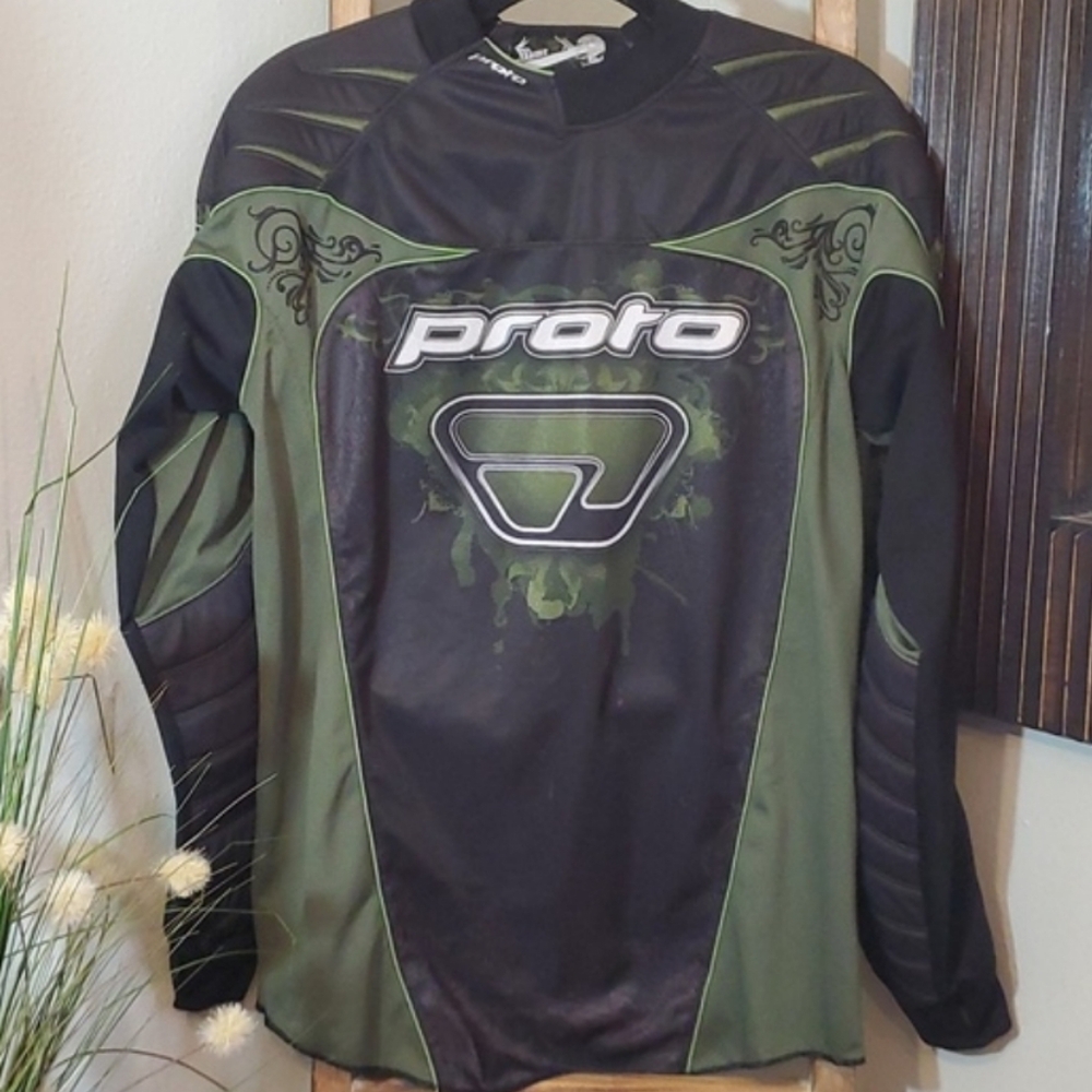 Vintage Proto Paintball Big Logo Black/Green Padded Top Shirt